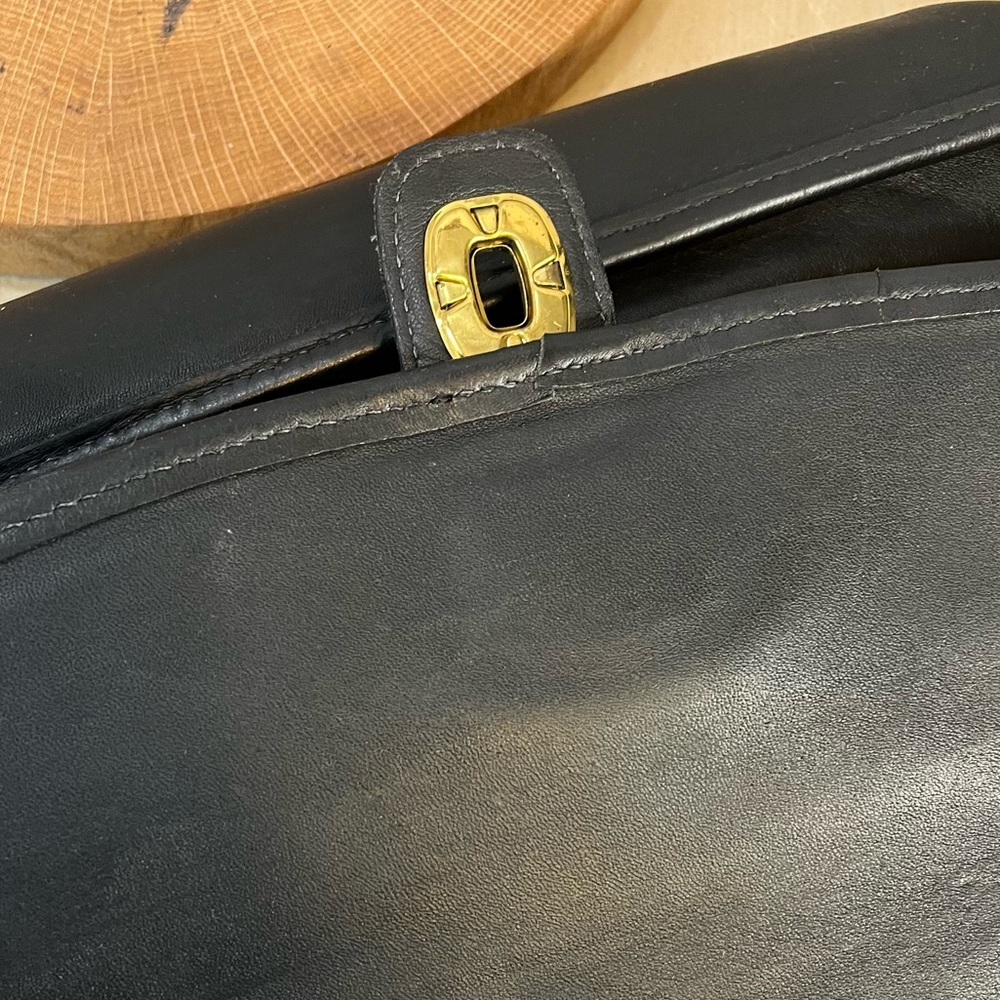 Vintage Coach Court Top Handle Bag 5285 Black USA Turnlock Full Grain Leather - Picture 13 of 16